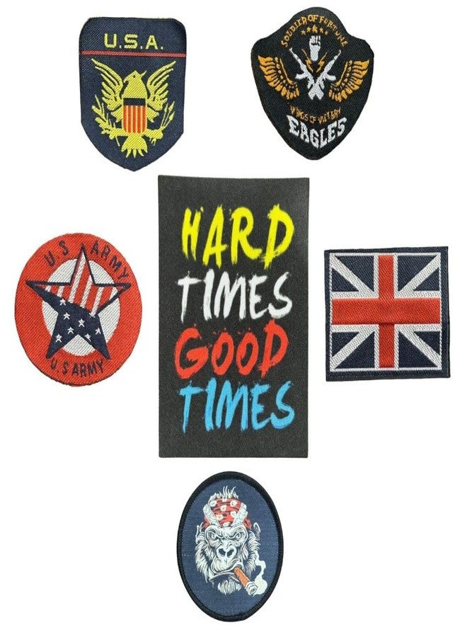 REENA Embroidered Sew on Patches Combo Small for Clothes Jackets Pants Jeans Bags Boutique Multicolour Different Embroidery Stitching Patches Set of 6 Patches (Combo of 6 Patches) - Image 1